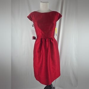 ALFRED SUNG Rich Red Midi Dress